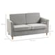 image 3 of HOMCOM 2 Seater Sofa, Compact Loveseat, Linen Upholstered Couch with Wood Legs and Armrest, Small Sofa for Living Room and Home Office Light Grey