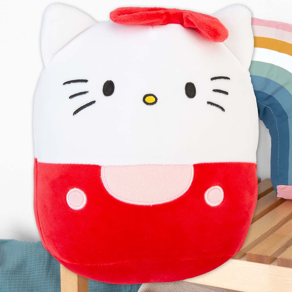image 1 of PMS Hello Kitty Oval Cushion Plush Red and White Theme - 22cm x 16cm