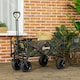 image 9 of Outsunny Foldable Garden Cart, Outdoor Utility Wagon with Carry Bag, Black