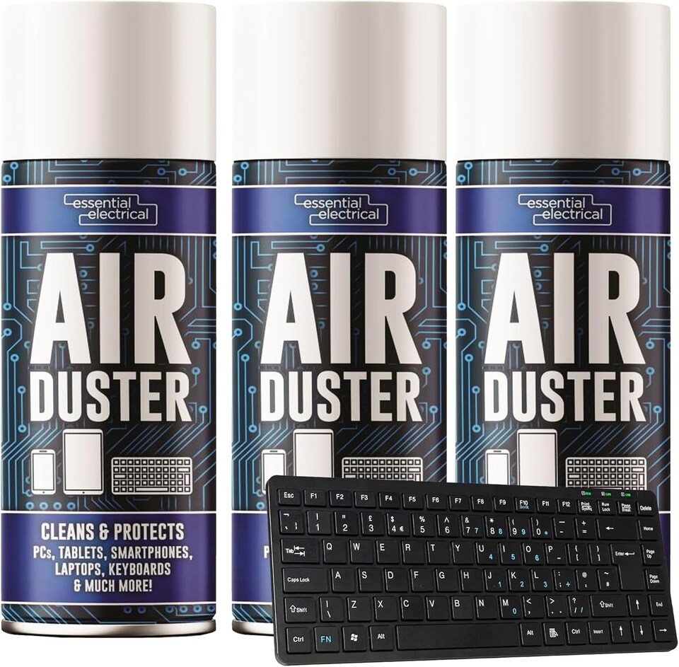 image 1 of 4 x 400ml Compressed Air Duster Cleaner Spray Can for Electronics