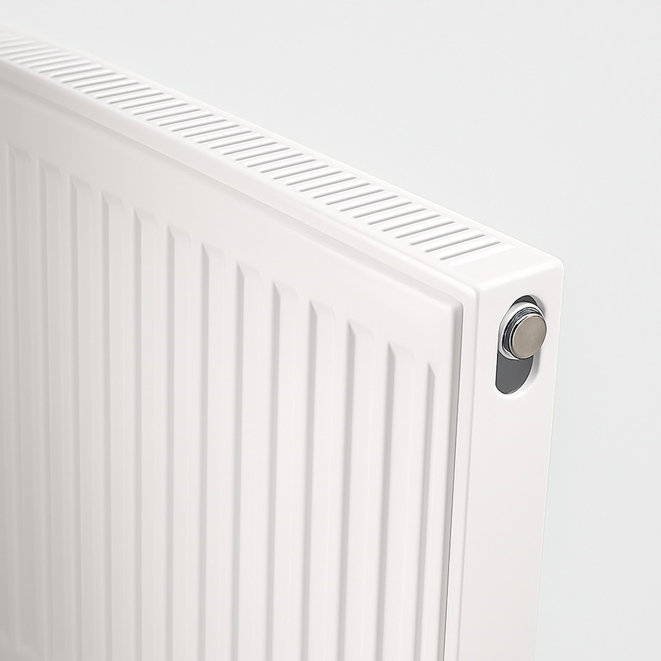 image 1 of 400mm (H) x 400mm (W) - Type 21 Radiator - Double Panel - Single Convector - White Enamel (RAL 9016) - (0.4m x 0.4m) (16" x 16")