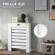 image 3 of HOMCOM Radiator Cover with Drawer, Horizontal Slat, 78cm, White