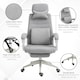 image 6 of Vinsetto Office Chair, Ergonomic Desk Chair, High Back Fabric Work Chair with 160 Reclining Backrest, Retractable Footrest, Neck and Lumbar Pillow for Home and Study, Grey