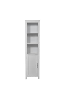 Living and Home Rustic & 3 Shelves Freestanding Bathroom Tall Cabinet - White