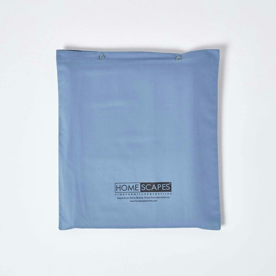 image 1 of Homescapes Air Force Blue Deep Fitted Sheet Egyptian Cotton 1000 TC, King | Blue | King
