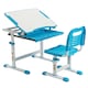 image 1 of COSTWAY Height Adjustable Kids Study Table and Chair Set with Tilting Tabletop-Blue