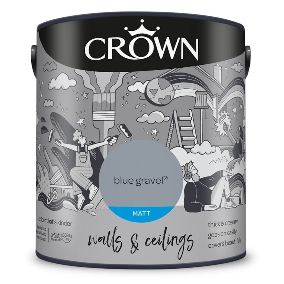 image 1 of Crown Walls & Ceilings Matt 2.5L Blue Gravel