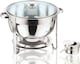 image 1 of Stainless Steel Round Chafing Dish Buffet Dish Party Food Warmer with Glass Lid, 4.5 LTR, 30cm, Silver