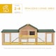 image 3 of PawHut Rabbit Hutch, Guinea Pig Hutch Outdoor Wooden 2 Storey Bunny House