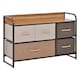 image 1 of HOMCOM 5-Drawer Dresser, Linen Fabric Chest of Drawers, Dresser Tower Unit for Bedroom Hallway Entryway, Storage Organizer with Steel Frame Wooden Top