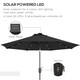 image 4 of Outsunny Garden Parasol Outdoor Tilt Sun Umbrella LED Light Black