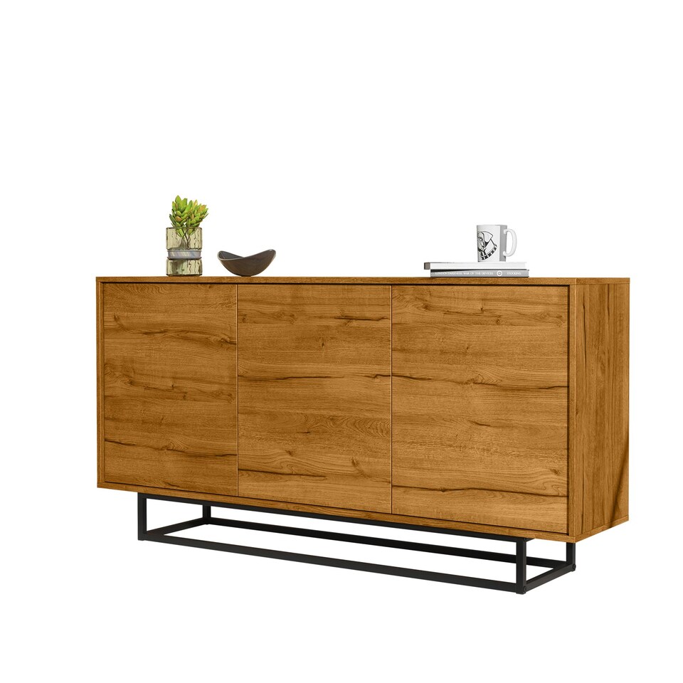 image 1 of TV Unit Cabinet Sideboard Storage Cabinet Vintage Oak Industrial Loft Retro 160cm