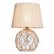 BHS Lucy Buoy Style Glass Table Lamp, Clear