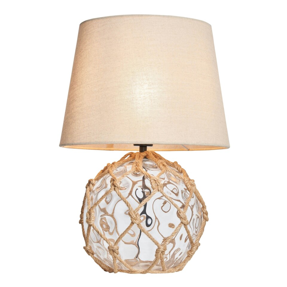 image 1 of BHS Lucy Buoy Style Glass Table Lamp, Clear