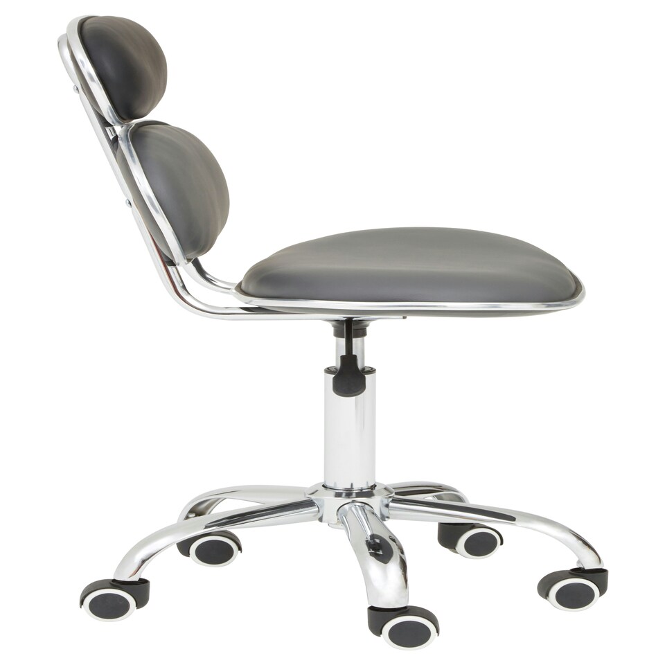 image 1 of Interiors By Premier Ergonomic Black PU Home Office Chair, Comfortable Work From Home Office Chair, Movable Ergonomic Chair