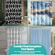 image 10 of Geometric Design Polyester Shower Curtain with 12 Hooks - 180x200cm