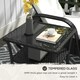 image 5 of Outsunny PE Rattan Coffee Table, Two-tier Side Table with Glass Top, Black | Black | Black | 50L x 50w X 45H cm