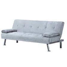 Crush Velvet Clic Clac  Luxury Sofa Bed with In Silver