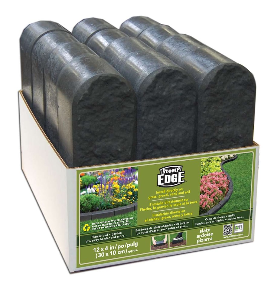 image 1 of Garden Edging Stomp Edge Border Graphite - 12 Pieces