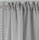 image 2 of Pair of Tahiti Grey Pom-Pom Trim Linen Look Voile Panels with Rod Pocket Header 122 CMS