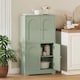 image 2 of HOMCOM 110cm Kitchen Cupboard with 4 Arched Doors and 2 Adjustable Shelves