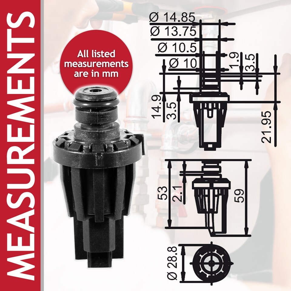 image 1 of SPARES2GO Water Pressure Sensor Kit for Vaillant ecoCRAFT ecoTEC Exclusive Pro Plus VKK VU VUI VUW Boiler (0020059717)