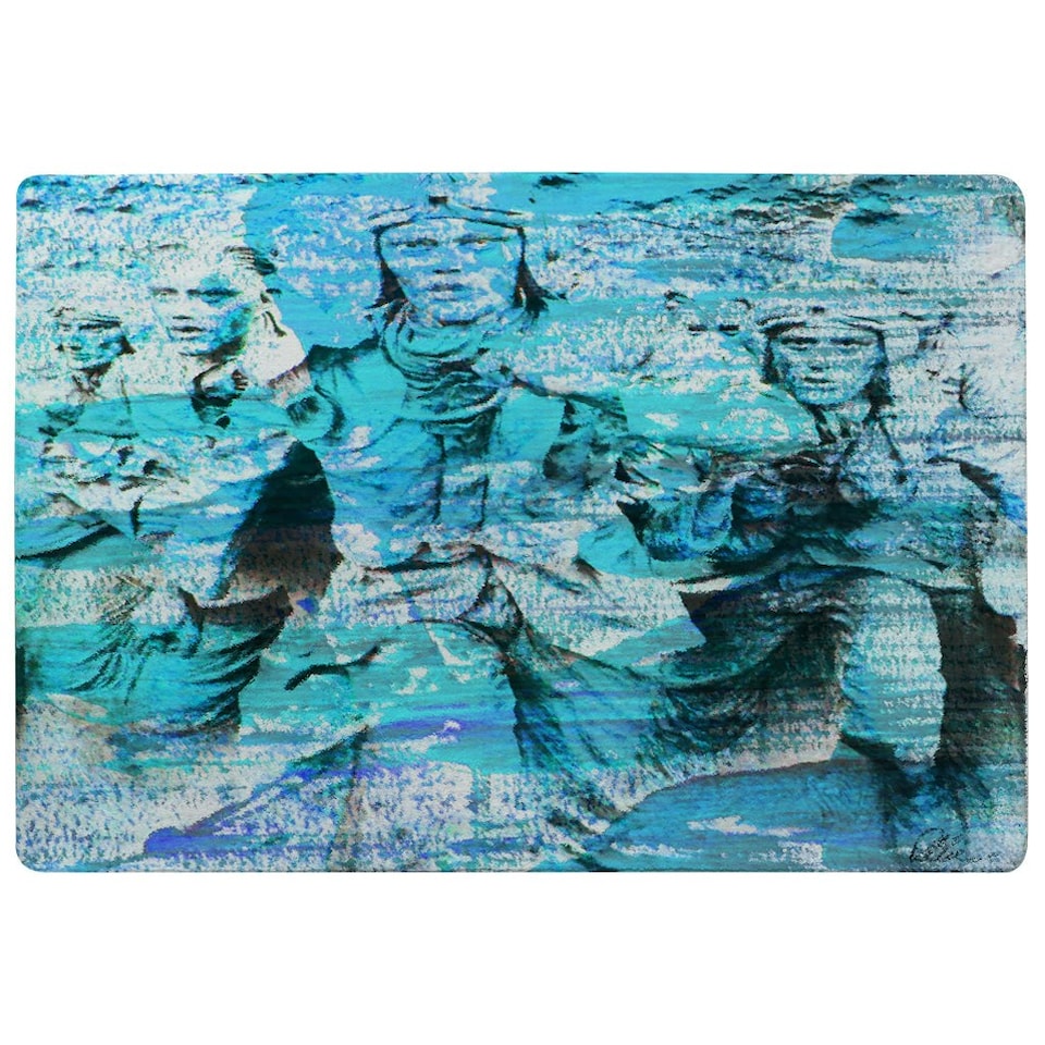 image 1 of BATTLE OF BRITAIN MEN MARCHING (Rug) Blue | Medium: 80x150cm