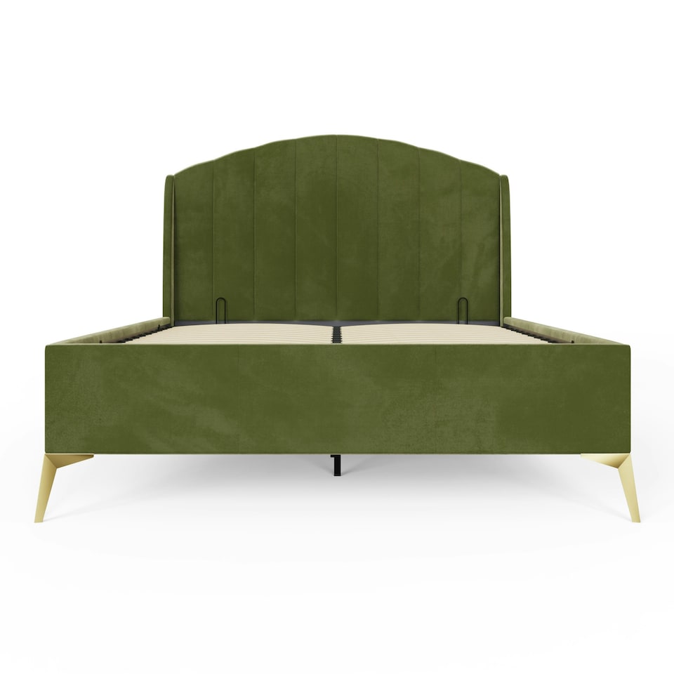 image 1 of GFW Pettine End Lift Ottoman Storage Bed 150cm King Size - Green