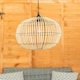 image 2 of ValueLights Solar Powered Natural Bamboo Outdoor Hanging Pendant Garden Pergola Light