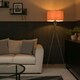 image 2 of ValueLights Camden Chrome Tripod Floor Lamp Pink Shade & Bulb Pink