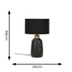 image 3 of ValueLights Modern Copper Caped Black Marble Effect Table Lamp With Black Drum Shade