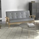 image 2 of HOMCOM Modern 3-Seater Sofa Upholstery w/ Rubber Wood Legs Dark Grey