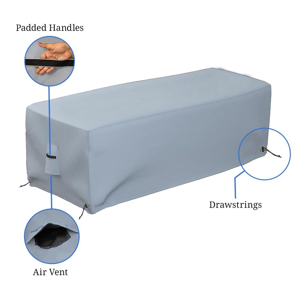 image 1 of Covers&All Rectangular Fire Pit Cover, Rectangle shape, 38 in L x 28 in W x 17 in H, Grey