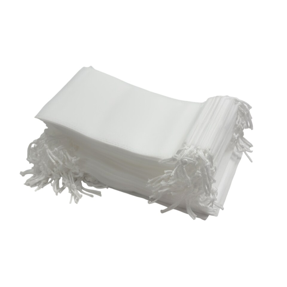 image 1 of Pack of 25 White Coloured 20x15cm Non-Woven Drawstring Bags | White