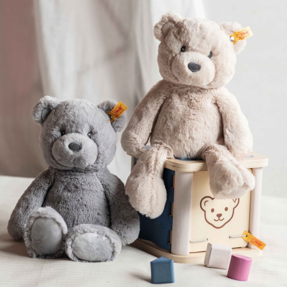 Steiff Grey Bearzy Teddy Bear, Soft Toy, 28cm - Tesco Groceries