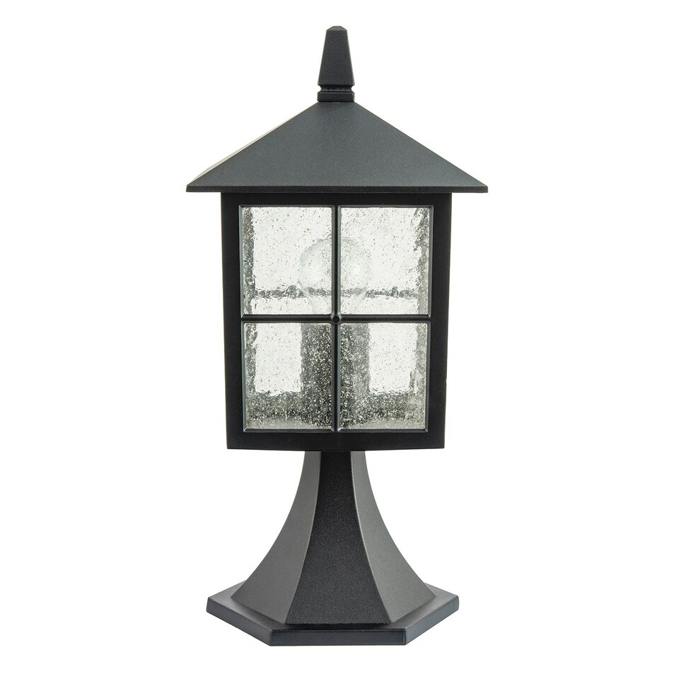 image 1 of Classic Matte Black Die-Cast Aluminium Metal Exterior Lantern Bollard Fitting