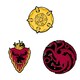 image 3 of Game Of Thrones Deluxe House Crests Stickers (Pack of 50) - Multicoloured - One Size