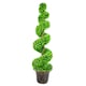 image 1 of 120cm Green Large Leaf Spiral with Decorative Planter | Green | 4ft