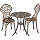 image 1 of Garden Furniture Set with 2 Chairs and 1 Table in a Vintage Bronze Look