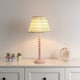 image 3 of ValueLights Bobbles Pink Bobbin Table Lamp Pink Aztec Pleat Shade | Pink