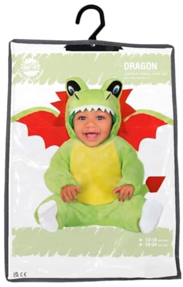 image 1 of Fancy Dress Child Red & Green Dragon Costume - 12-18 m