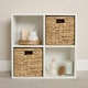 image 2 of OHS 2 x Foldable Paper Rope Woven Wicker Storage Organiser Box Cube, 27x27cm - Natural
