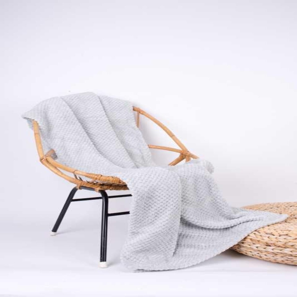 image 1 of Clarysse Grey Soft Cosy Fleece Plaid 130x160cm