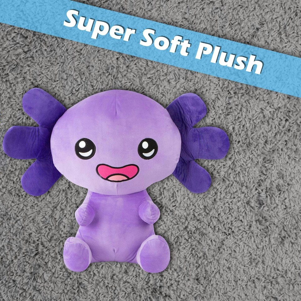 image 1 of Axolotl Soft Toy Cute Plushie Huggable Cuddly Stuffed Toy 50cm Purple