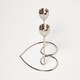 image 5 of Homescapes Dual Brass Heart Dinner Candle Holder – Polished Silver