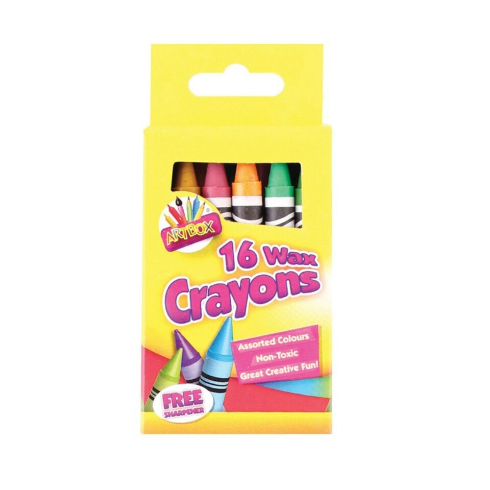 image 1 of Pack of 16 Wax Crayons in Hanging Box