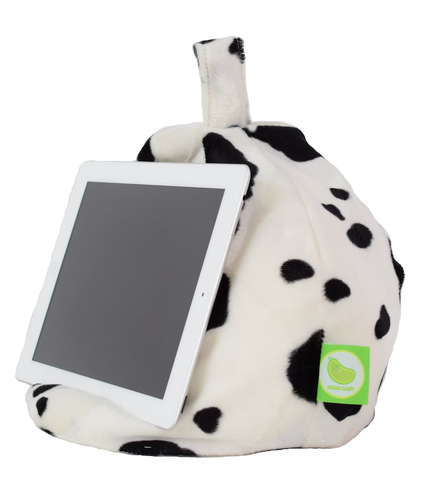 image 1 of Bean Lazy Furry Cow Tablet eReader and Book Mini Bean Bag