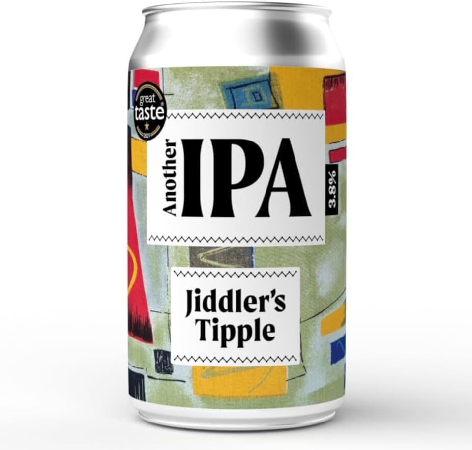 image 1 of Jiddler's Tipple - Another IPA Beer - 3.8% ABV Craft Beer Cans - Vegan and Gluten Free - 12 x 330ml