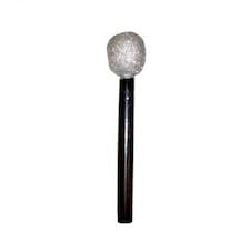 Hollywood Theme Silver Glitter Microphone - 10 Inches / 26cm