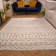 image 1 of KUKOON Grey Cream Aztec Loop Pile Living Room Area Rug 120cm x 170cm Grey